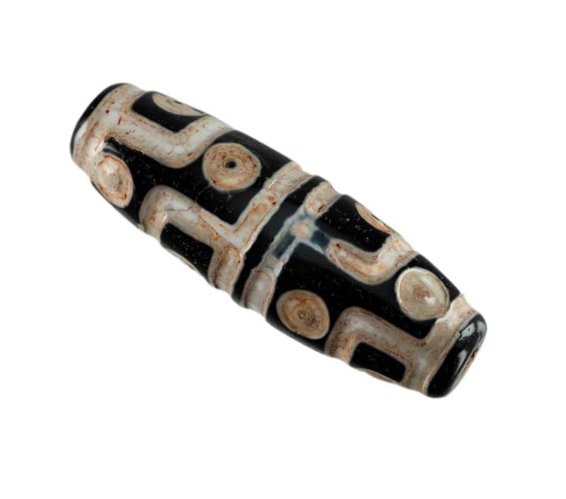 Collier Artisanal Tibétain En Agate Dzi à 9 Yeux - Longueur 60 Cm - Bijou Spirituel Unisexe - Cadeau Tendance