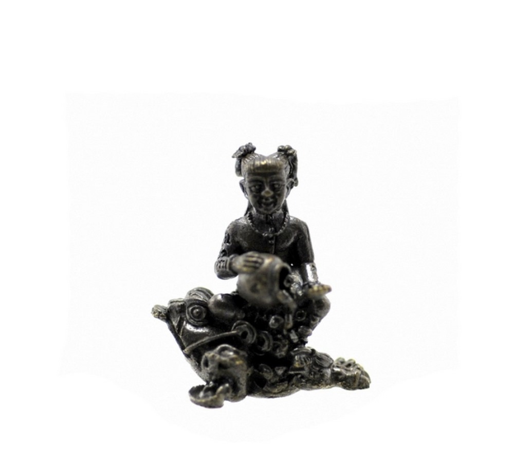 Grenouille Porte-bonheur Netsuke - Amulette Japonaise Vintage, Or Et Pièce