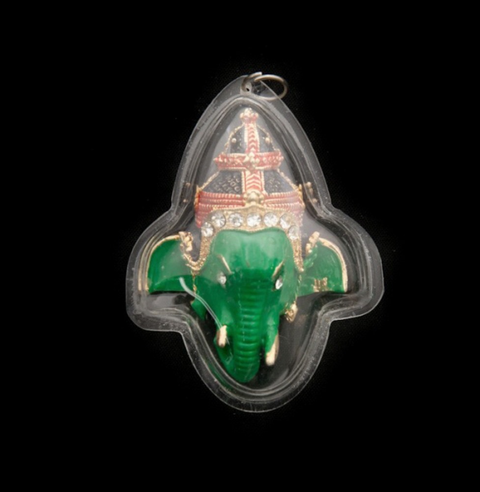 Amulette Ganesh Par Kruba Krissana Thaïlande - Céramique, 9.3 Cm, Année BE 2562, Référence #3022, Neuve