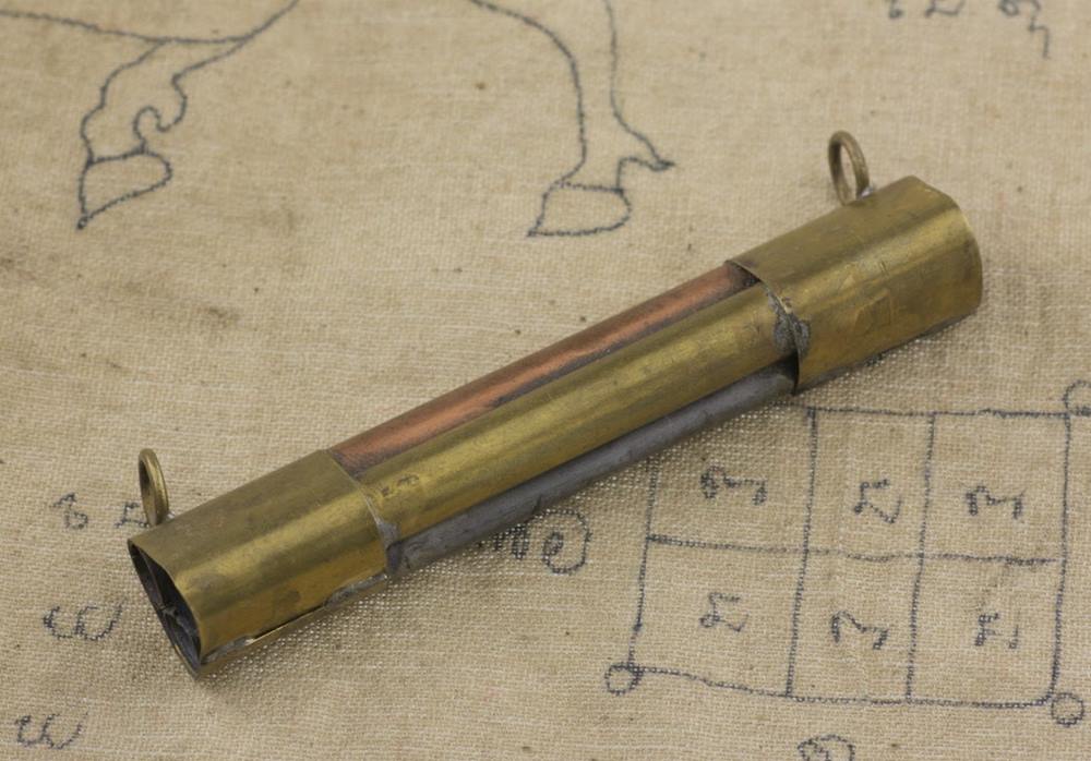 Takrut Amulette Thai Sam Kasat Bouddha 3 Yant Grao Paetch Diamond